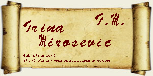 Irina Mirošević vizit kartica